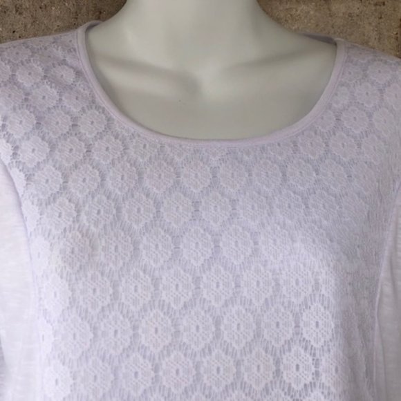 CATO HIGH LOW BLOUSE WITH LACE FRONT - Picture 5 of 11